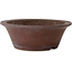 Round unglazed bonsai pot by Aiba Koyou - 378 x 378 x 132 mm