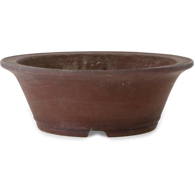 Maceta redonda sin esmaltar para bonsái de Aiba Koyou - 378 x 378 x 132 mm