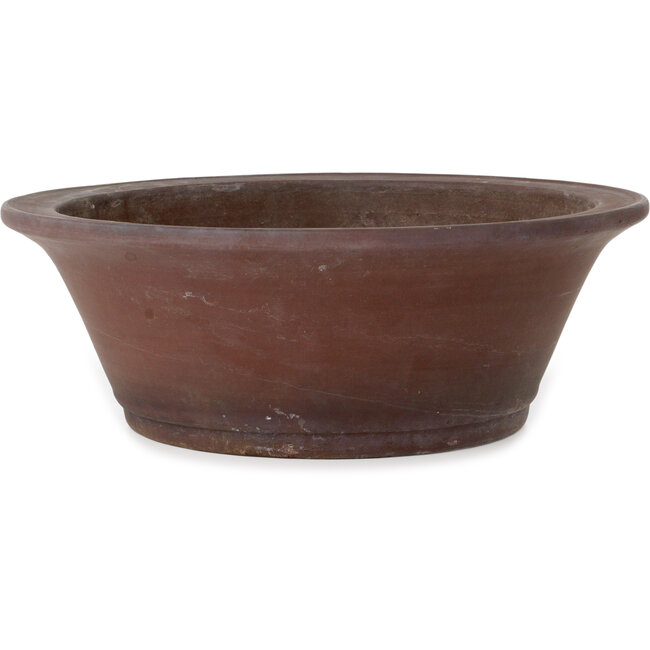 Pot à bonsaï rond non émaillé par Aiba Koyou - 378 x 378 x 132 mm