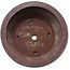 Round unglazed bonsai pot by Aiba Koyou - 378 x 378 x 132 mm