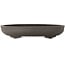 Ovale, ongeglazuurde bonsaipot van Yamaaki Toshio (derde generatie) - 395 x 277 x 70 mm