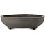 Ovale, ongeglazuurde bonsaipot van Yamaaki Toshio (derde generatie) - 395 x 277 x 70 mm