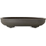 Maceta ovalada sin esmaltar para bonsái de Yamaaki Toshio (tercera generación) - 395 x 277 x 70 mm