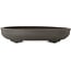Ovale, ongeglazuurde bonsaipot van Yamaaki Toshio (derde generatie) - 395 x 277 x 70 mm