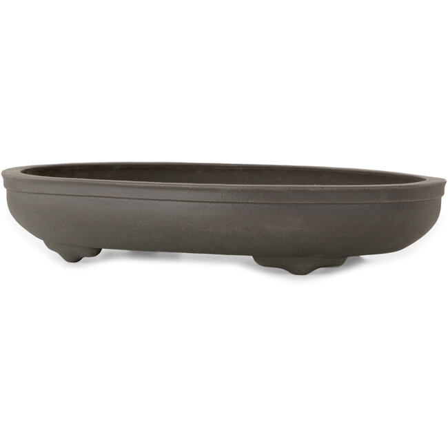 Maceta ovalada sin esmaltar para bonsái de Yamaaki Toshio (tercera generación) - 395 x 277 x 70 mm