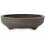 Ovale, ongeglazuurde bonsaipot van Yamaaki Toshio (derde generatie) - 395 x 277 x 70 mm