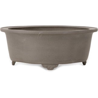 Kizan 310 mm mokko ongeglazuurde bonsaipot van Kizan, Tokoname, Japan