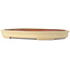 Oval off-white bonsai pot by Seizan (Reihou, Kataoka Katsushi, master Seizan kiln) - 660 x 465 x 70 mm