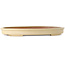 Oval off-white bonsai pot by Seizan (Reihou, Kataoka Katsushi, master Seizan kiln) - 660 x 465 x 70 mm