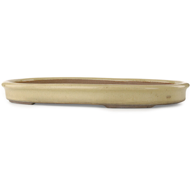 Oval off-white bonsai pot - 660 x 470 x 85 mm