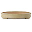 Oval off-white bonsai pot by Seizan (Reihou, Kataoka Katsushi, master Seizan kiln) - 580 x 405 x 70 mm