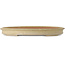 Oval off-white bonsai pot by Seizan (Reihou, Kataoka Katsushi, master Seizan kiln) - 585 x 425 x 67 mm