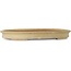 Oval off-white bonsai pot by Seizan (Reihou, Kataoka Katsushi, master Seizan kiln) - 585 x 425 x 67 mm
