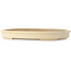 Oval off-white bonsai pot by Seizan (Reihou, Kataoka Katsushi, master Seizan kiln) - 585 x 423 x 67 mm