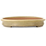 Oval off-white bonsai pot by Seizan (Reihou, Kataoka Katsushi, master Seizan kiln) - 585 x 423 x 67 mm