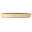 Oval off-white bonsai pot by Seizan (Reihou, Kataoka Katsushi, master Seizan kiln) - 580 x 410 x 67 mm