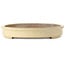 Ovale gebroken witte bonsaipot van Seizan (Reihou, Kataoka Katsushi, meester Seizan oven) - 580 x 410 x 67 mm