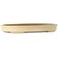 Ovale gebroken witte bonsaipot van Seizan (Reihou, Kataoka Katsushi, meester Seizan oven) - 580 x 410 x 67 mm