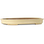 Oval off-white bonsai pot by Seizan (Reihou, Kataoka Katsushi, master Seizan kiln) - 580 x 410 x 67 mm