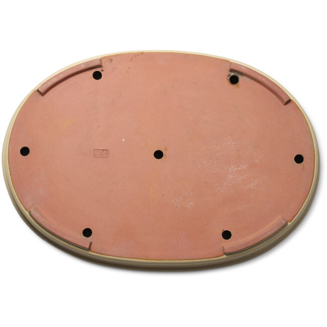 Ovaler, cremefarbener Bonsaitopf von Seizan (Reihou, Kataoka Katsushi, Meister Seizan-Ofen) – 660 x 465 x 70 mm