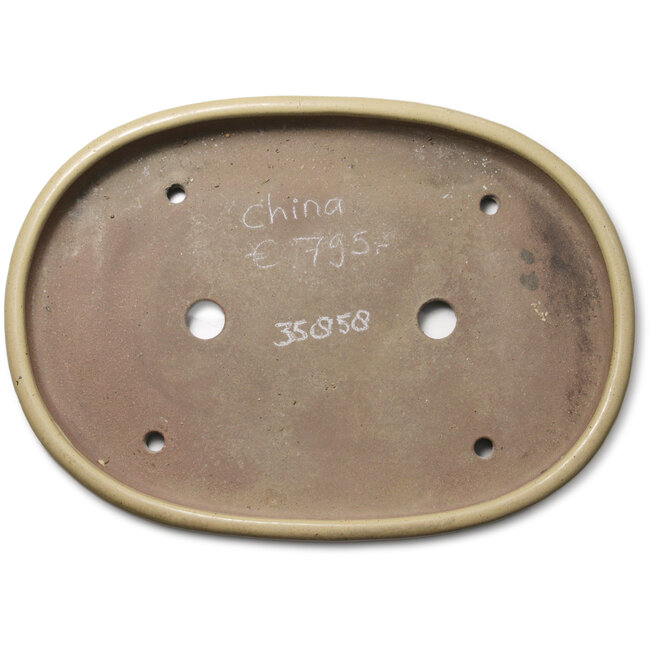 Ovale, gebroken witte bonsaipot - 660 x 470 x 85 mm