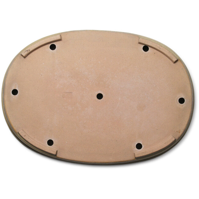 Ovale gebroken witte bonsaipot van Seizan (Reihou, Kataoka Katsushi, meester Seizan oven) - 580 x 405 x 70 mm