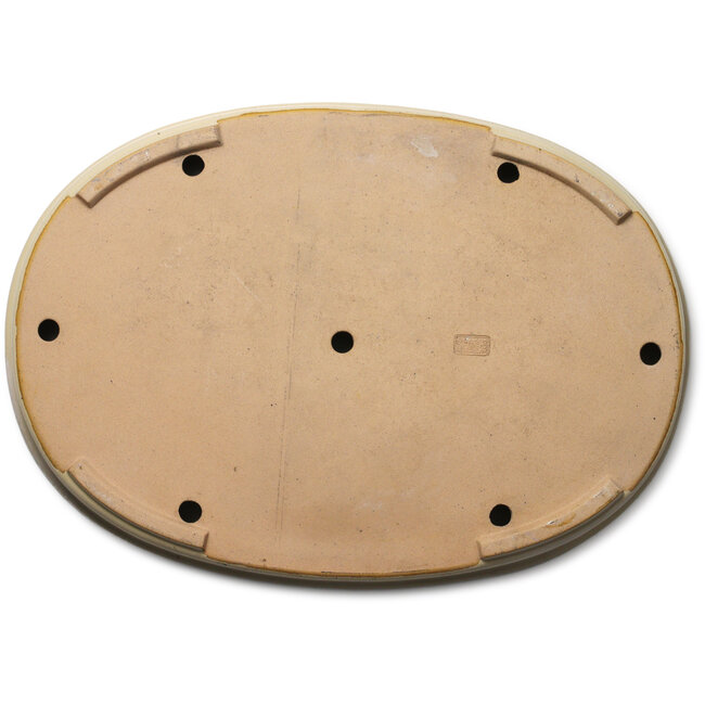 Pot à bonsaï ovale blanc cassé par Seizan (Reihou, Kataoka Katsushi, maître four Seizan) - 585 x 423 x 67 mm