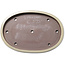 Pot à bonsaï ovale blanc cassé de Kakuzan - 610 x 420 x 65 mm