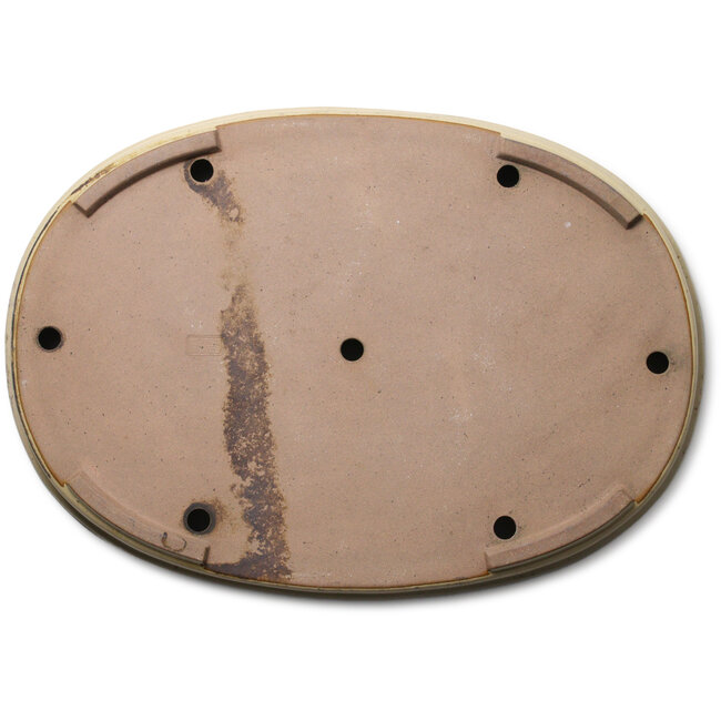 Maceta ovalada para bonsái de color blanquecino de Seizan (Reihou, Kataoka Katsushi, maestro del horno Seizan) - 580 x 410 x 67 mm