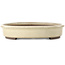 Oval off-white bonsai pot by Yamaaki Toshio (third generation) - 465 x 363 x 70 mm