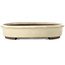 Oval off-white bonsai pot by Yamaaki Toshio (third generation) - 465 x 363 x 70 mm