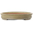 Oval off-white bonsai pot by Seizan (Reihou, Kataoka Katsushi, master Seizan kiln) - 510 x 357 x 60 mm