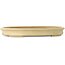 Oval off-white bonsai pot by Seizan (Reihou, Kataoka Katsushi, master Seizan kiln) - 527 x 375 x 65 mm