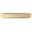 Oval off-white bonsai pot by Seizan (Reihou, Kataoka Katsushi, master Seizan kiln) - 525 x 375 x 63 mm