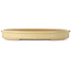 Oval off-white bonsai pot by Seizan (Reihou, Kataoka Katsushi, master Seizan kiln) - 525 x 375 x 63 mm