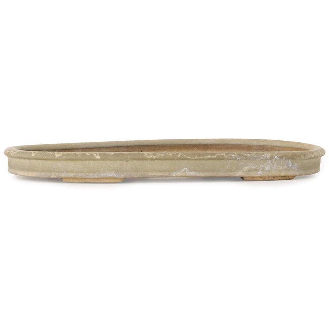 Ovale, gebroken witte bonsaipot - 410 x 280 x 33 mm