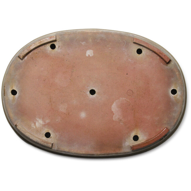 Maceta ovalada para bonsái de color blanquecino de Seizan (Reihou, Kataoka Katsushi, maestro del horno Seizan) - 510 x 357 x 60 mm