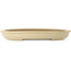 Oval off-white bonsai pot by Seizan (Reihou, Kataoka Katsushi, master Seizan kiln) - 454 x 330 x 55 mm