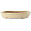 Oval off-white bonsai pot by Seizan (Reihou, Kataoka Katsushi, master Seizan kiln) - 454 x 330 x 55 mm