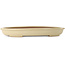 Oval off-white bonsai pot by Seizan (Reihou, Kataoka Katsushi, master Seizan kiln) - 454 x 330 x 55 mm