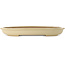 Oval off-white bonsai pot by Seizan (Reihou, Kataoka Katsushi, master Seizan kiln) - 454 x 330 x 52 mm