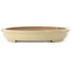 Oval off-white bonsai pot by Seizan (Reihou, Kataoka Katsushi, master Seizan kiln) - 454 x 330 x 52 mm