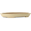 Oval off-white bonsai pot by Seizan (Reihou, Kataoka Katsushi, master Seizan kiln) - 454 x 330 x 52 mm