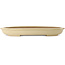 Oval off-white bonsai pot by Seizan (Reihou, Kataoka Katsushi, master Seizan kiln) - 454 x 330 x 52 mm