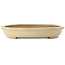 Oval off-white bonsai pot by Seizan (Reihou, Kataoka Katsushi, master Seizan kiln) - 454 x 330 x 52 mm