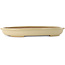Oval off-white bonsai pot by Seizan (Reihou, Kataoka Katsushi, master Seizan kiln) - 454 x 330 x 52 mm