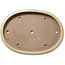 Oval off-white bonsai pot by Seizan (Reihou, Kataoka Katsushi, master Seizan kiln) - 454 x 330 x 52 mm