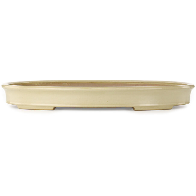 Oval off-white bonsai pot by Yamafusa - 550 x 392 x 63 mm