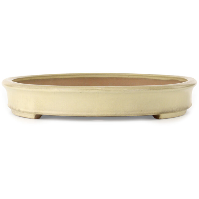 Oval off-white bonsai pot by Yamafusa - 555 x 400 x 60 mm