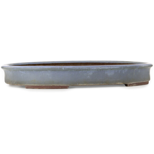 Pot à bonsaï ovale bleu de Yamaaki Toshio (troisième génération) - 565 x 410 x 75 mm